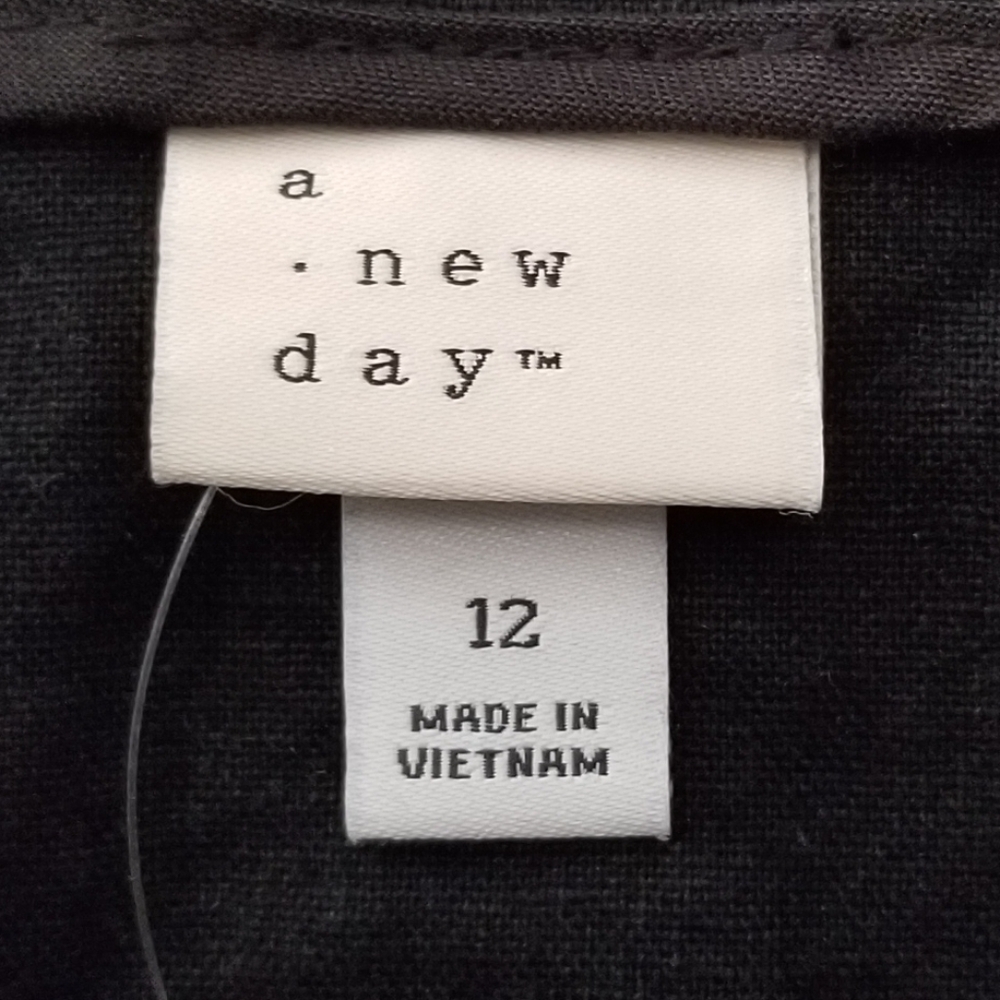 NWT A New Day Black Linen Mini Skirt Size 12 - Picture 6 of 7